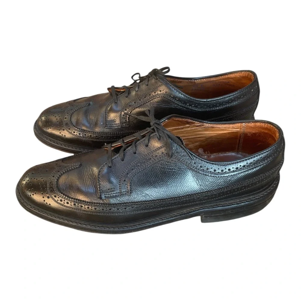 Vintage JC Penney Classics Dress Shoes Sz 9.5 D O'Sullivan Black‎ Oxford Wingtip